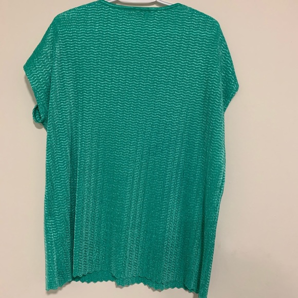 Allison Daley Green Short Sleeve Blouse size 2X - Picture 5 of 11